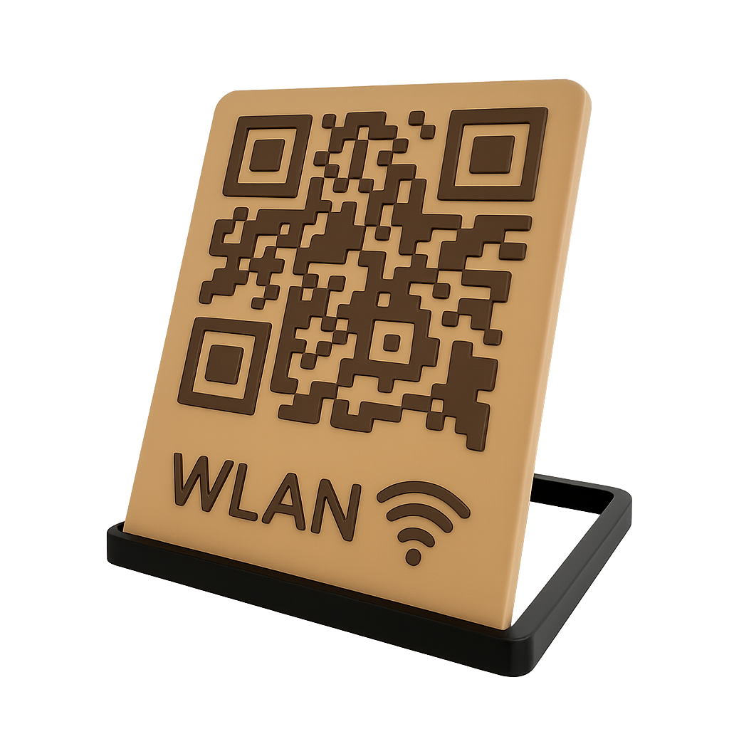 Custom 3D-Printed QR Code Badge with Stand
