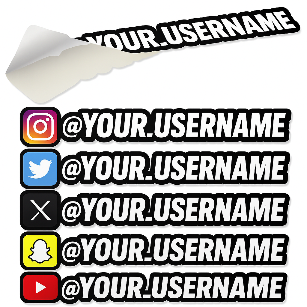Social Media Username Stickers